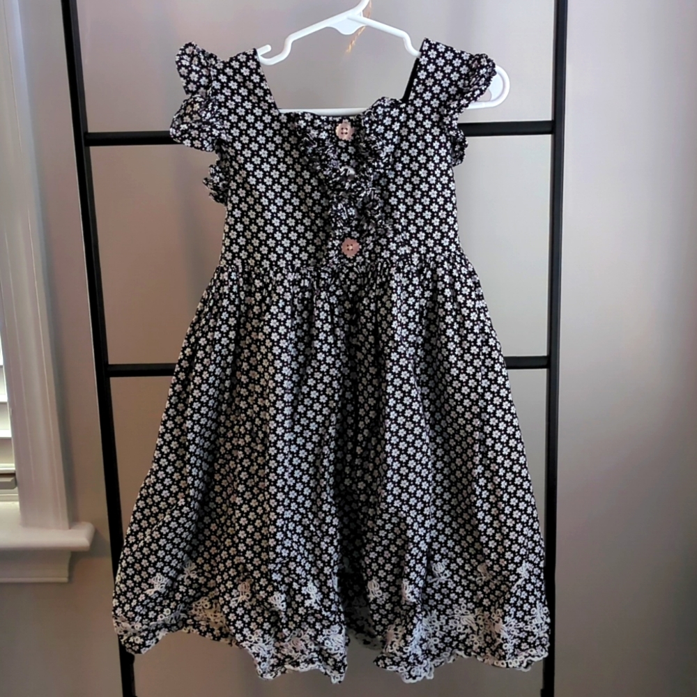 Laura Ashley Black Print Florals Vintage Sundress